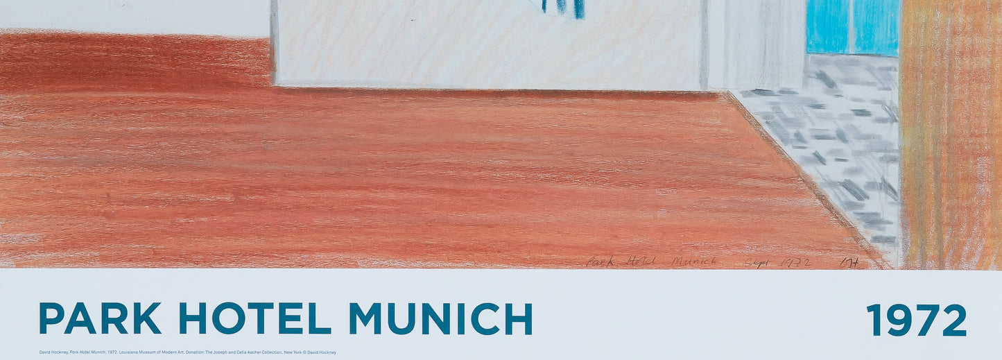 David HOCKNEY : The Park Hotel Munich - Affiche originale en couleurs
