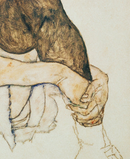 Egon SCHIELE : Femme Assise - Affiche originale