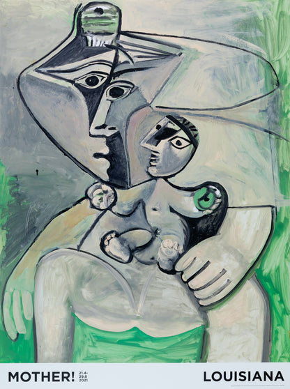 Pablo PICASSO : Mère et son enfant - Affiche originale en couleurs