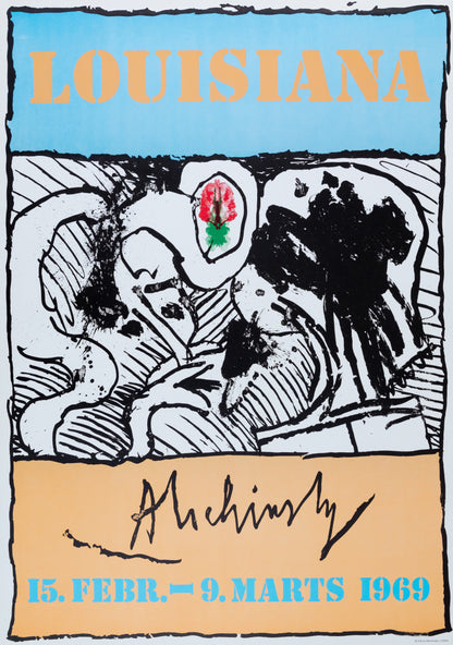 Pierre ALECHINSKY : Formes et fleur - Affiche originale signée