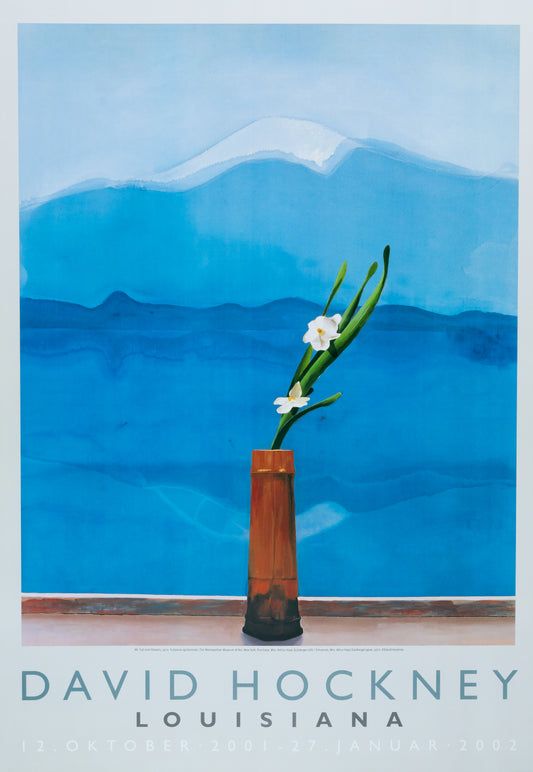 David HOCKNEY : Mont Fuji and Flowers - Affiche originale en couleurs