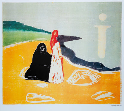 Edvard MUNCH : Deux femmes sur la plage - Affiche originale en couleurs