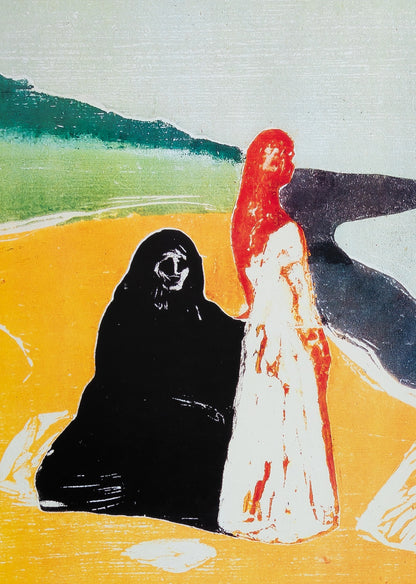 Edvard MUNCH : Deux femmes sur la plage - Affiche originale en couleurs
