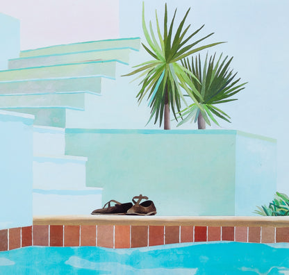 David HOCKNEY : Pool and Steps - Affiche originale