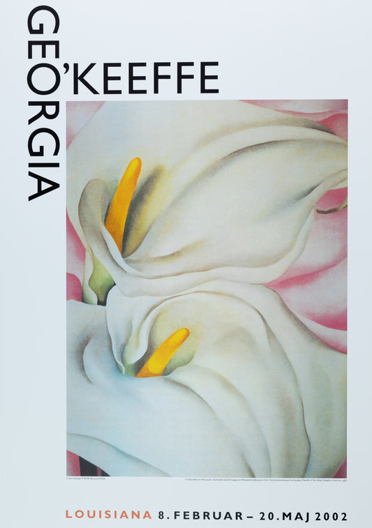 Georgia O'KEEFFE : Lillies on Pink - Affiche originale en couleurs