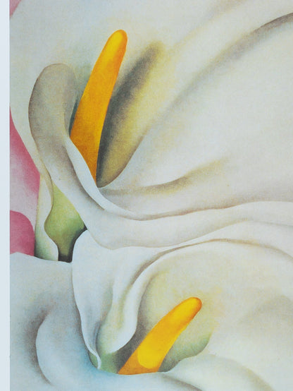 Georgia O'KEEFFE : Lillies on Pink - Affiche originale en couleurs
