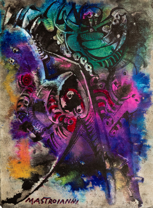Umberto MASTROIANNI : Nocturne en rose  - Lithographie signée