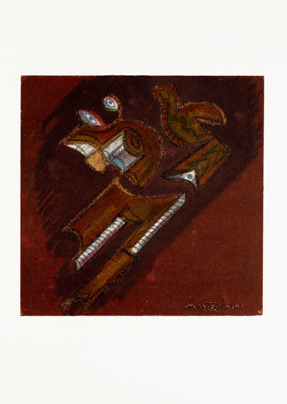Umberto MASTROIANNI: La paloma y la luna, litografía firmada
