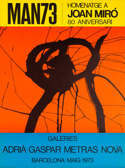 Joan MIRO : Galerie Gaspar 1973 - Affiche en lithographie originale