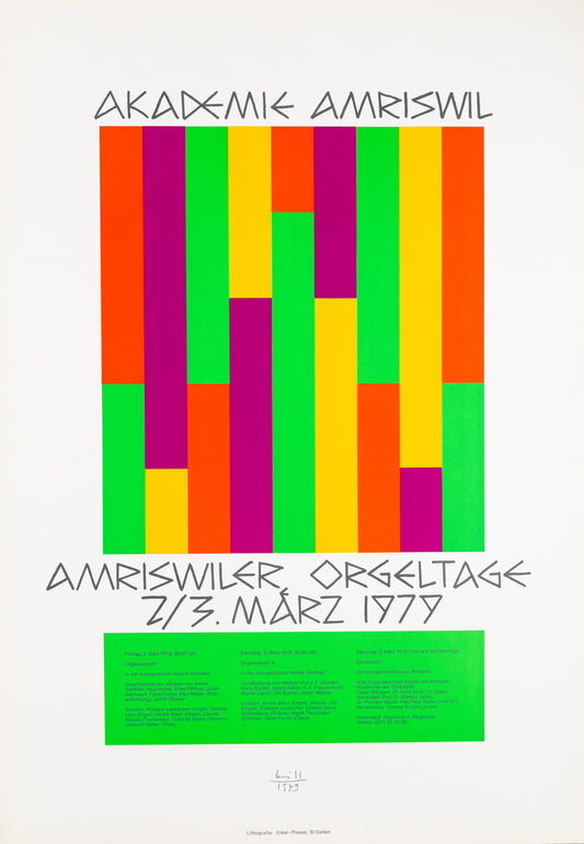 Max BILL : AMRISWILER ORGELTAGE - Lithographie originale signée