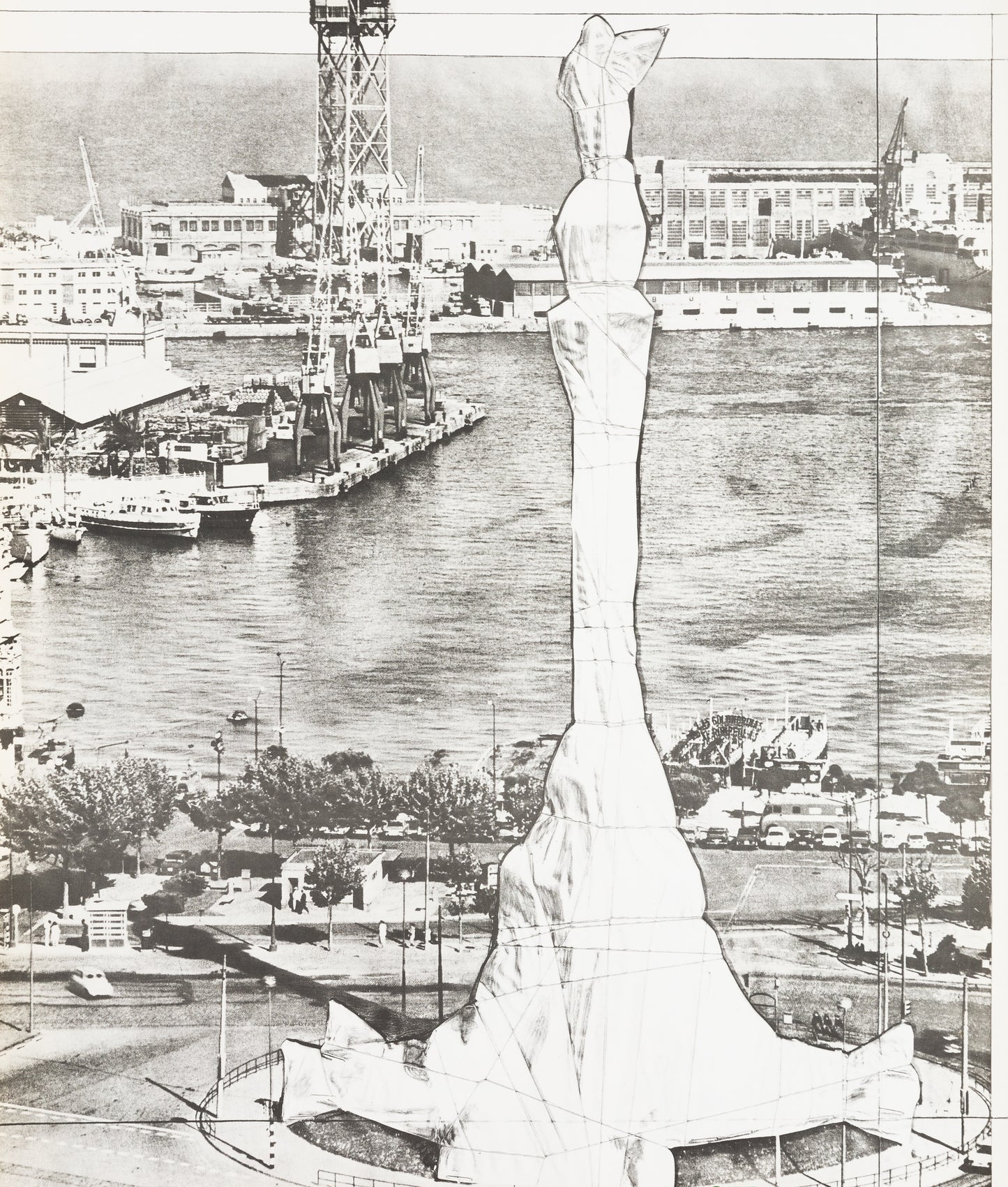 CHRISTO : Vue sur le fleuve - Affiche originale d’époque