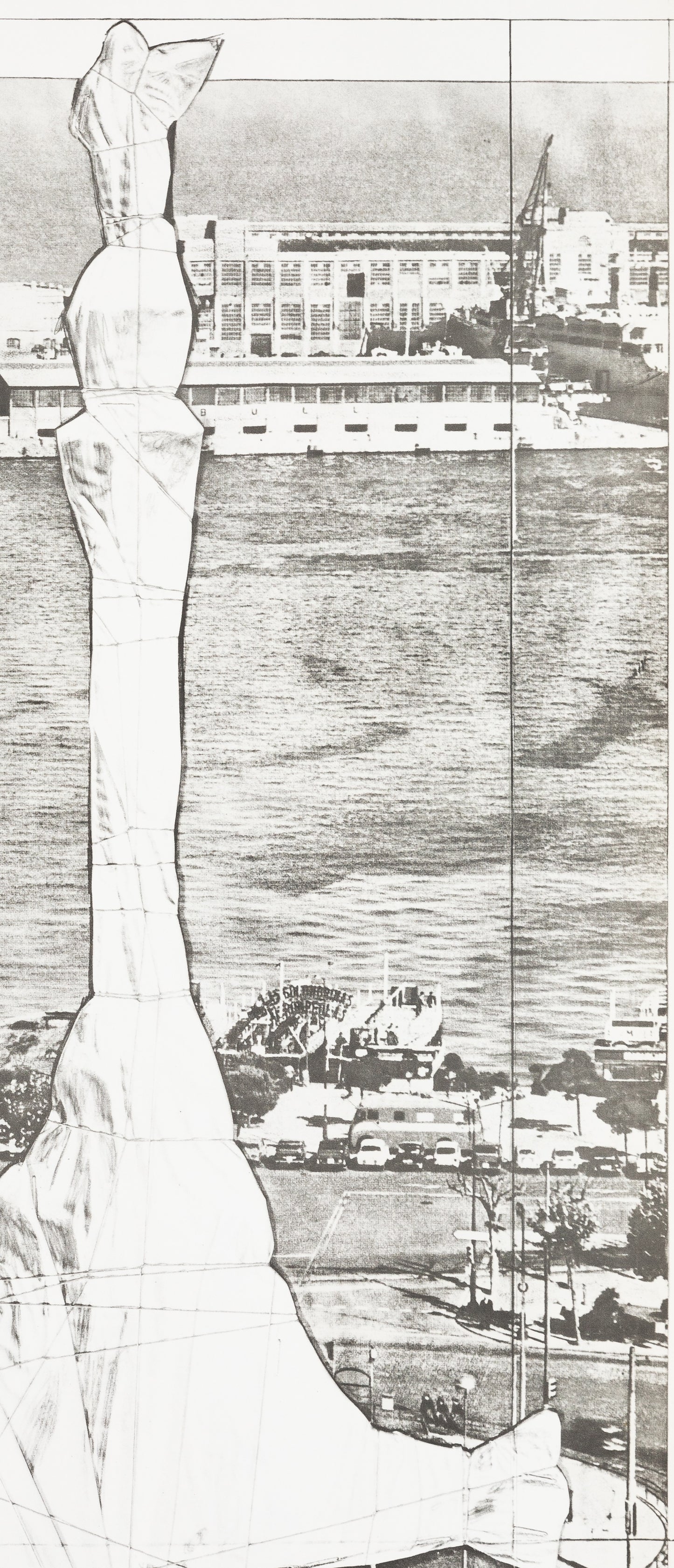 CHRISTO : Vue sur le fleuve - Affiche originale d’époque