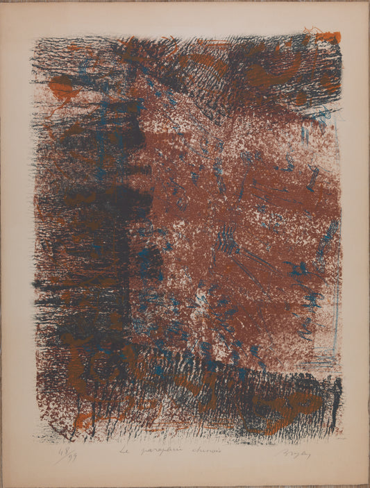 Camille BRYEN : Le parapluie chinois - Lithographie originale signée