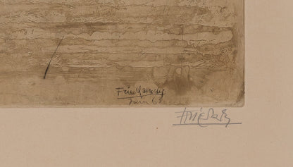 Johnny FRIEDLAENDER : Composition aux oiseaux bleus - Gravure originale signée