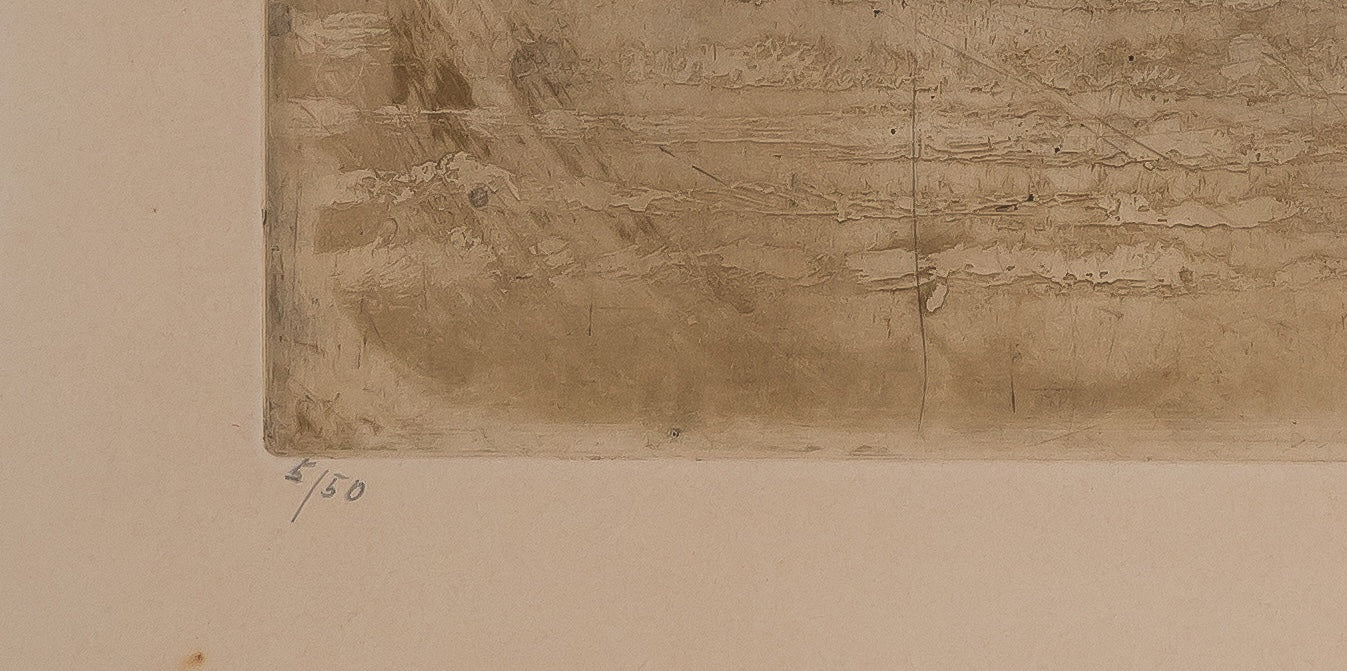 Johnny FRIEDLAENDER : Composition aux oiseaux bleus - Gravure originale signée