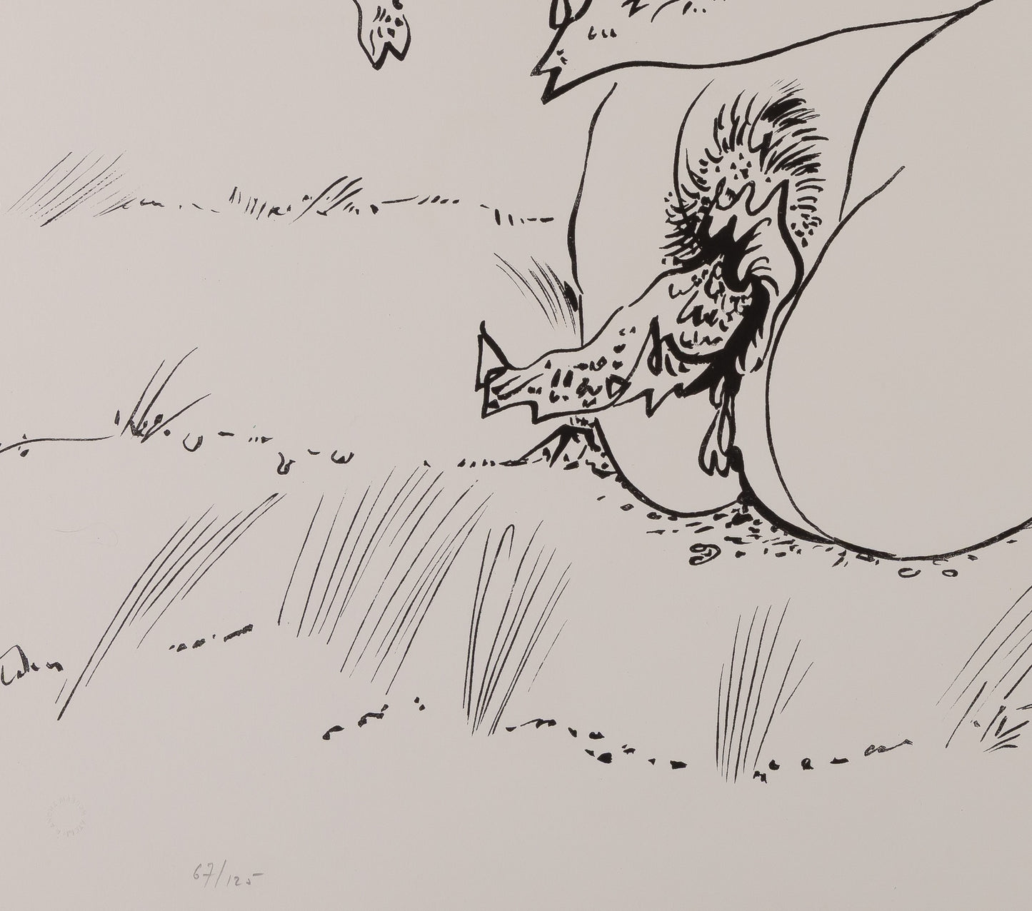 André MASSON : Erotique aux poissons - Lithographie originale signée