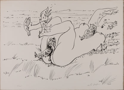 André MASSON : Erotique aux poissons - Lithographie originale signée