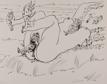 André MASSON : Erotique aux poissons - Lithographie originale signée