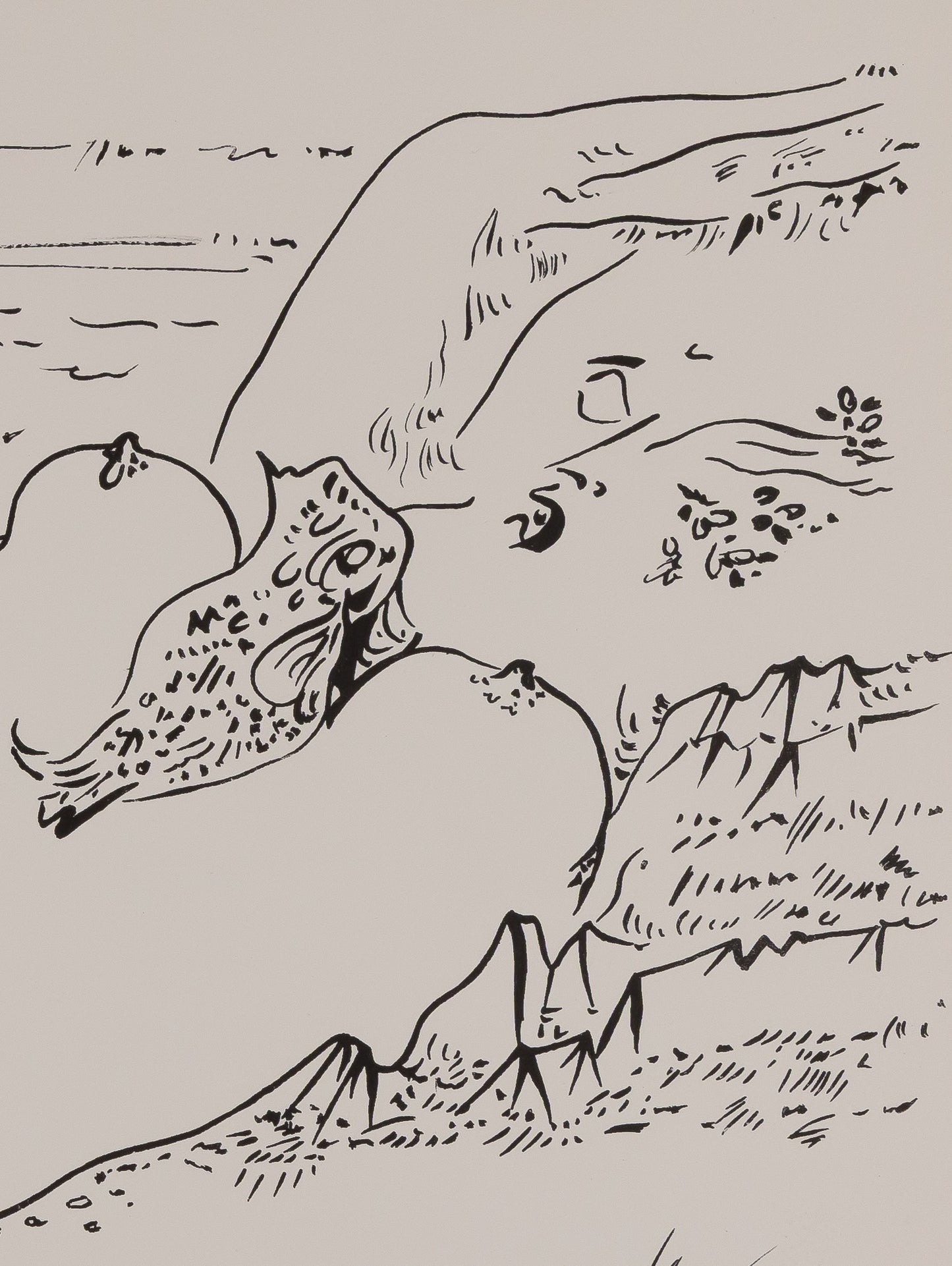 André MASSON : Erotique aux poissons - Lithographie originale signée