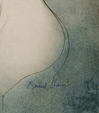 Bernard CHAROY : Dominique sur fond bleu - Lithographie originale signée
