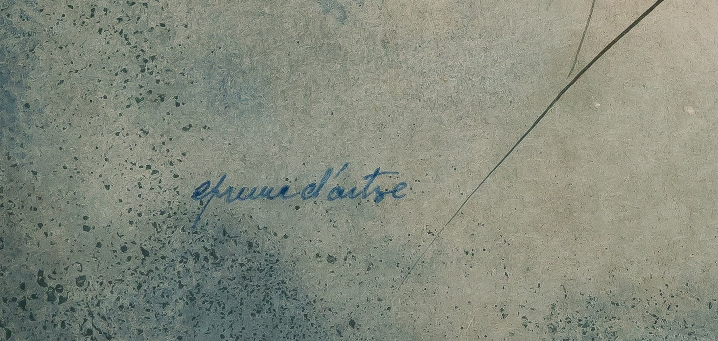 Bernard CHAROY : Dominique sur fond bleu - Lithographie originale signée