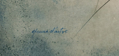 Bernard CHAROY : Dominique sur fond bleu - Lithographie originale signée