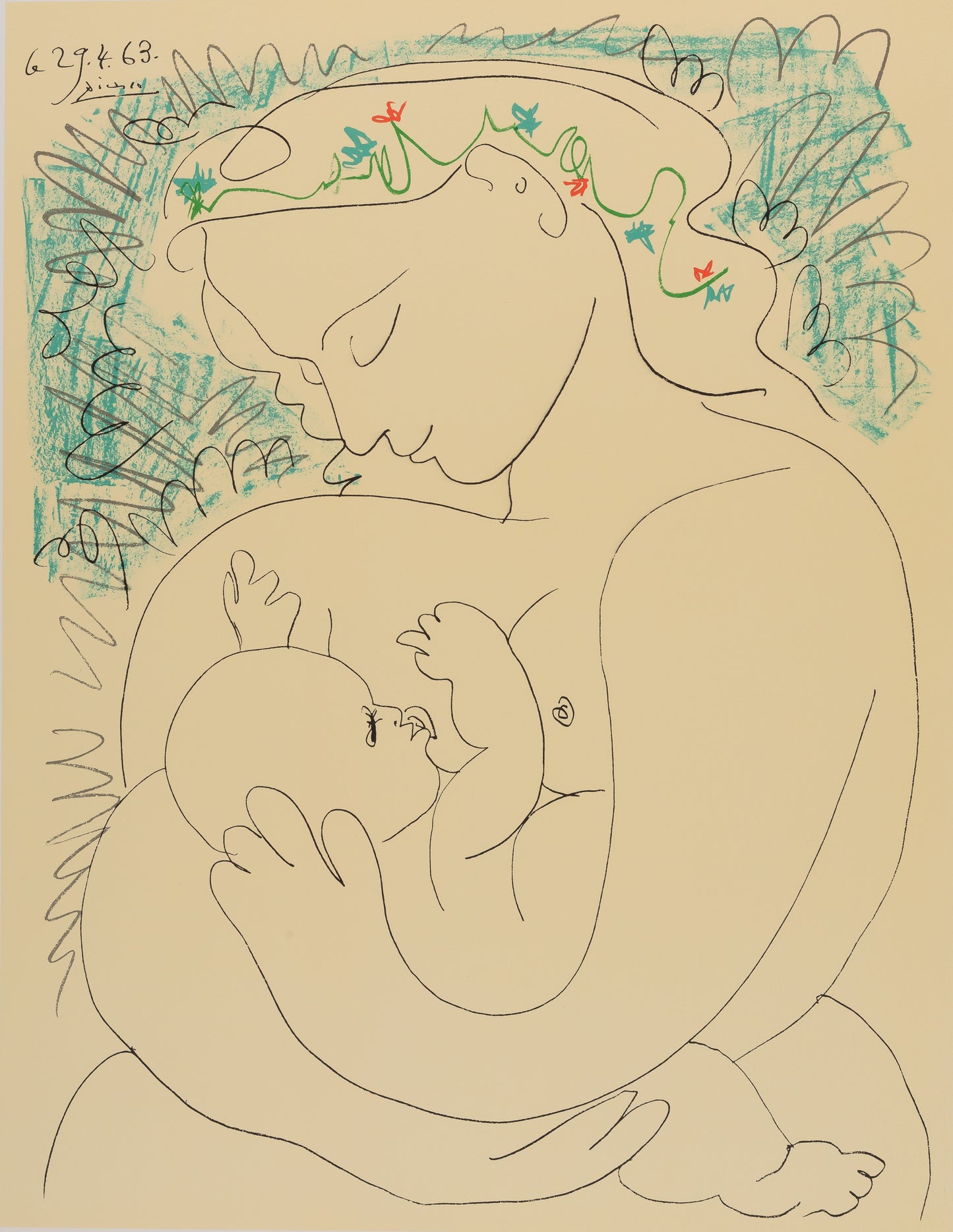 Pablo PICASSO : Maternité - Lithographie signée