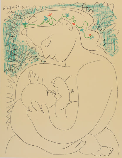 Pablo PICASSO : Maternité - Lithographie signée
