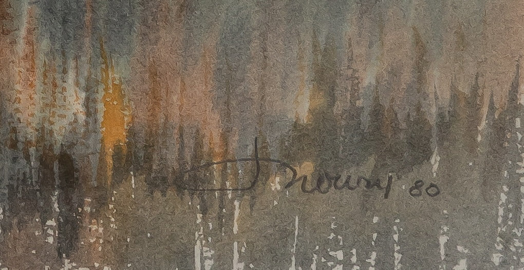 Jacques NOURY : Paysage - Aquarelle originale signée