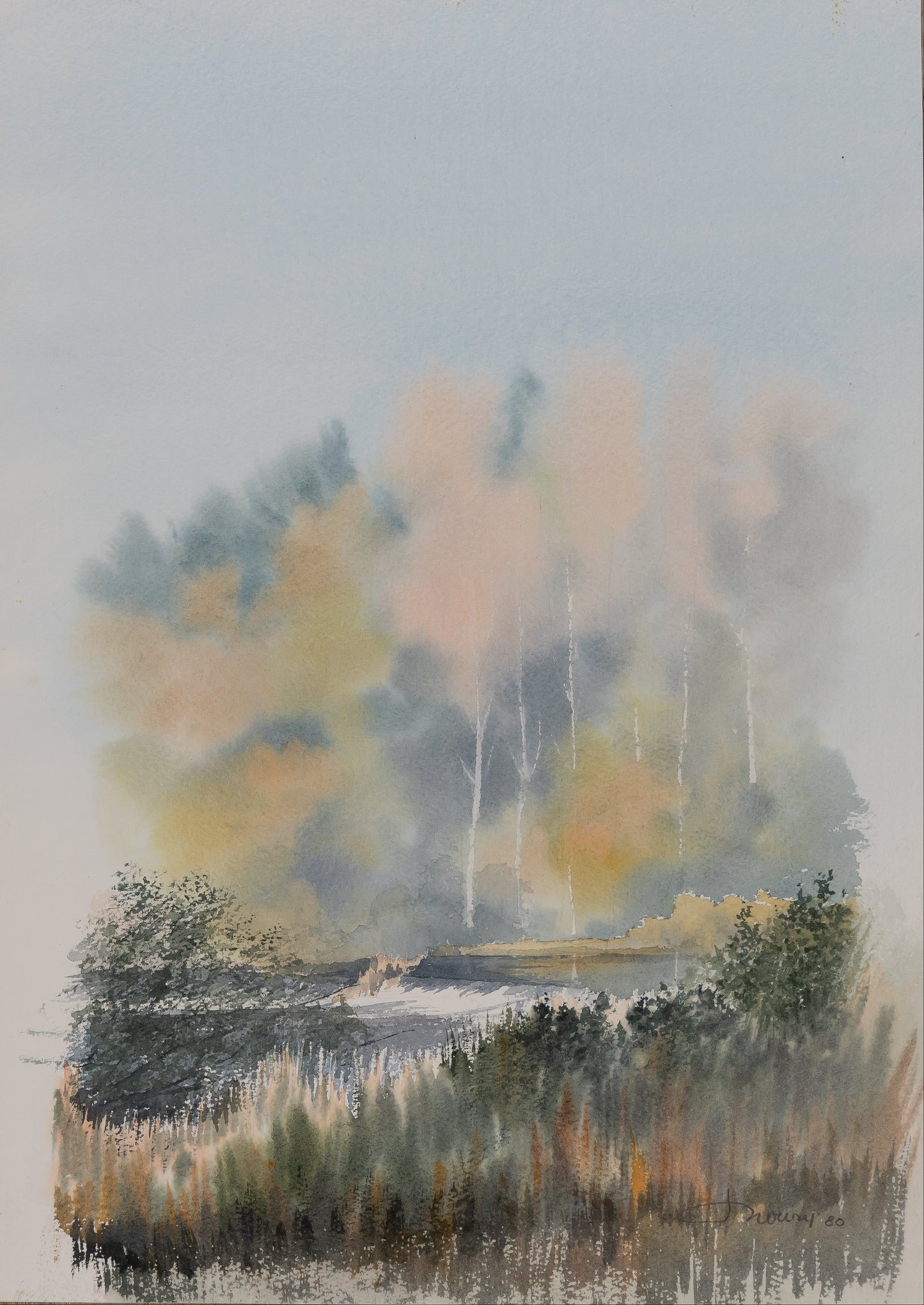 Jacques NOURY : Paysage - Aquarelle originale signée