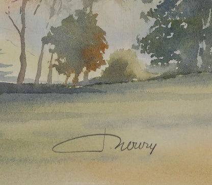 Jacques NOURY : Au bord de la forêt - Aquarelle originale signée