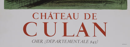 Bernard BUFFET : Château de Culan - Lithographie originale signée