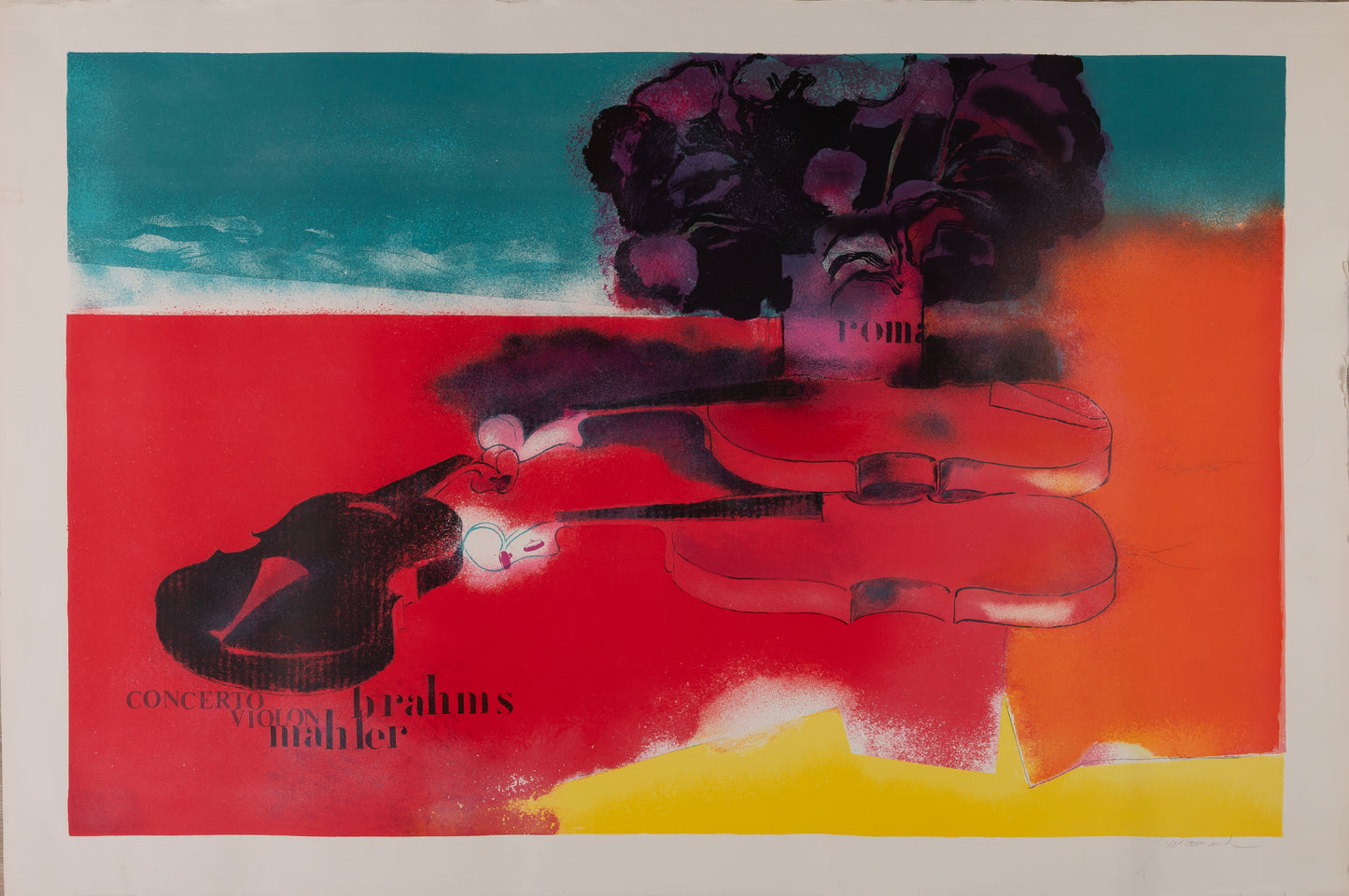 Paul GUIRAMAND : Le concerto - Lithographie originale signée