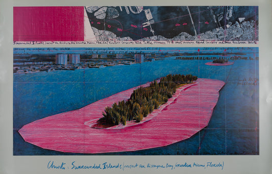 CHRISTO : Surrounded Islands - Affiche originale en couleurs