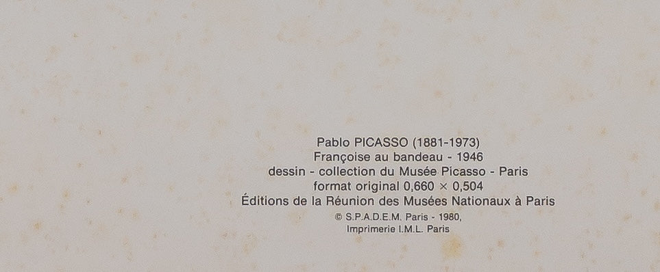 Pablo PICASSO : Françoise au bandeau - Lithographie
