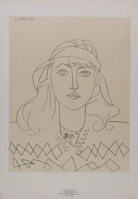 Pablo PICASSO : Françoise au bandeau - Lithographie