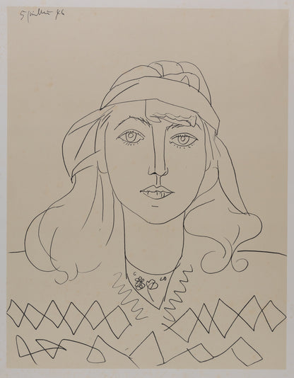 Pablo PICASSO : Françoise au bandeau - Lithographie