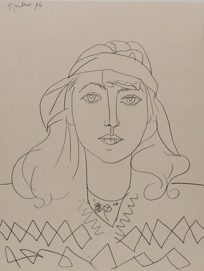 Pablo PICASSO : Françoise au bandeau - Lithographie