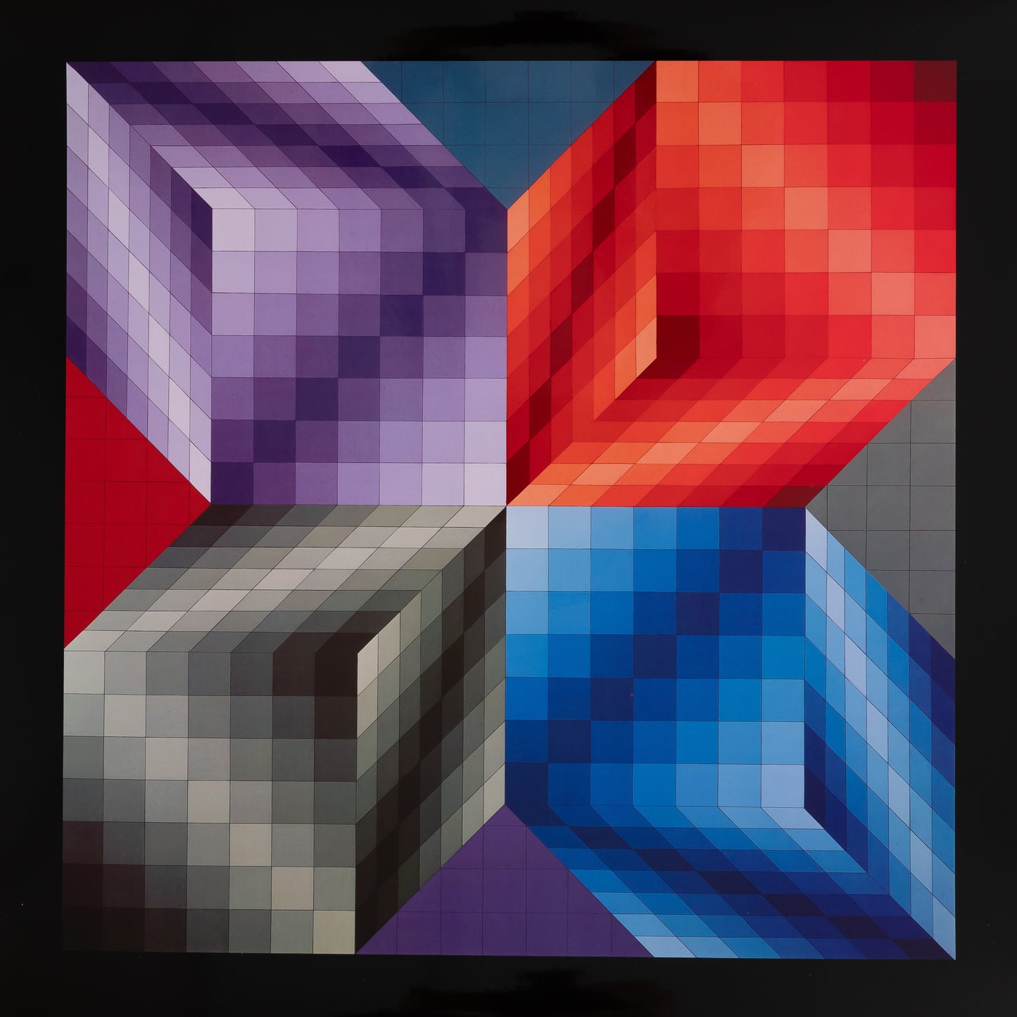 Victor VASARELY : KUB STRI - Héliogravure
