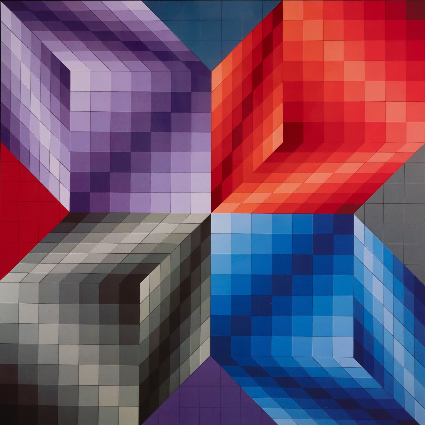 Victor VASARELY : KUB STRI - Héliogravure