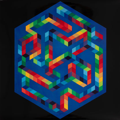 Victor VASARELY : BABEL 3 - Héliogravure
