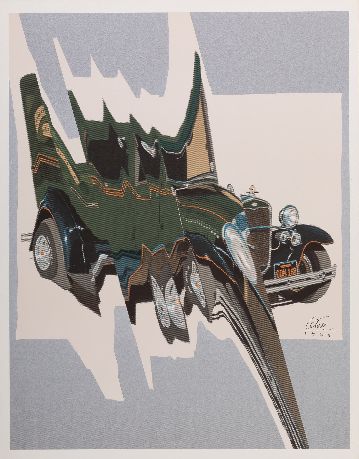CESAR : Compression de Bugatti - Lithographie originale signée