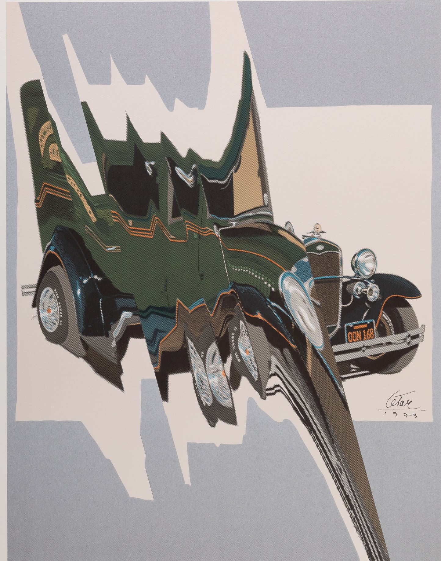 CESAR : Compression de Bugatti - Lithographie originale signée