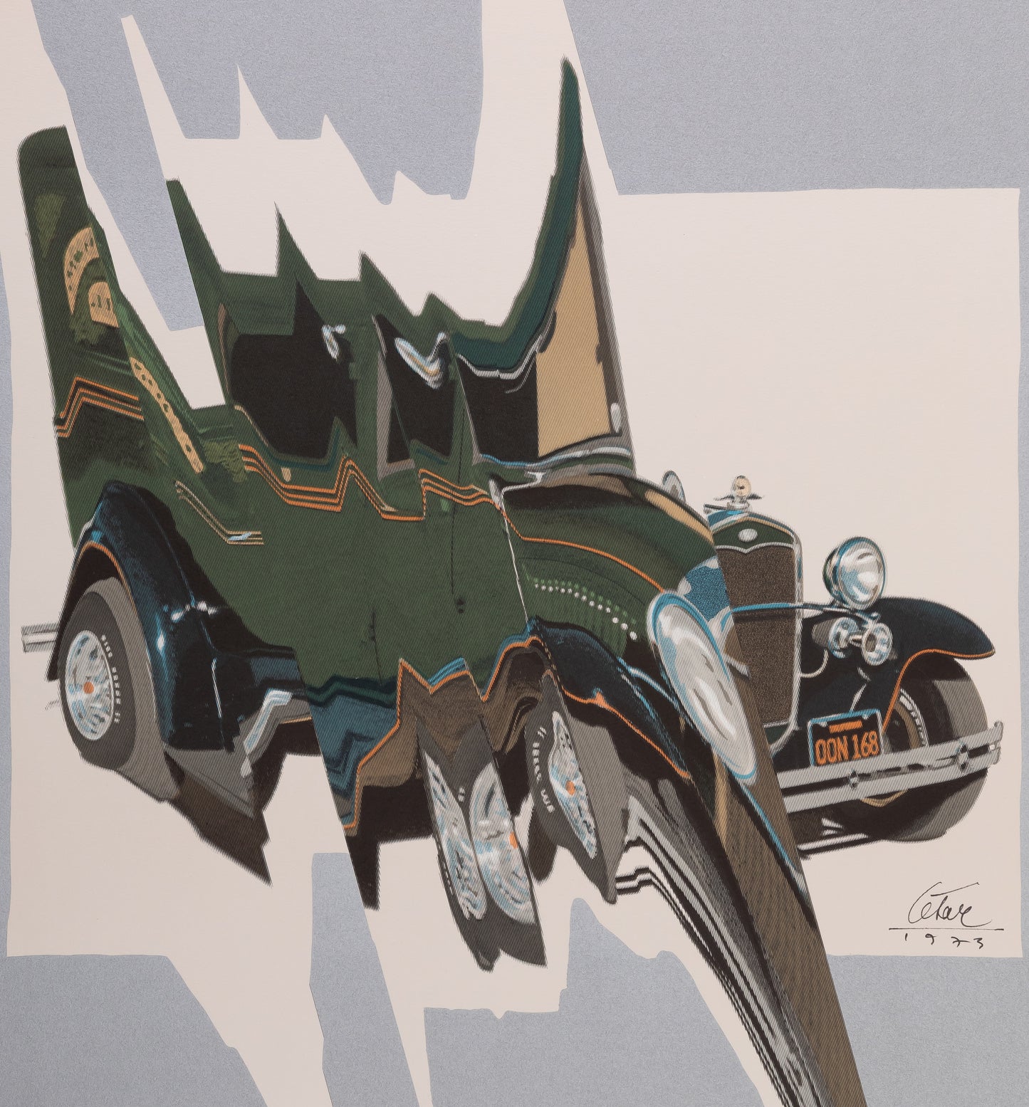 CESAR : Compression de Bugatti - Lithographie originale signée