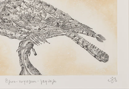 Maria PALETTA : Pigeon voyageur - Gravure originale signée