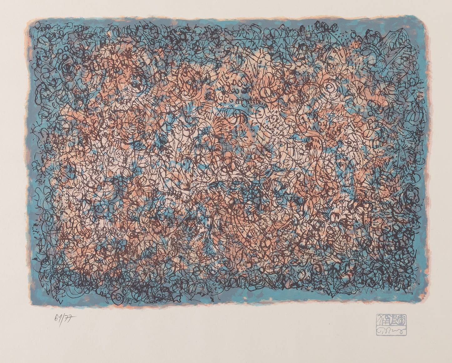 Mark TOBEY : Rêverie bleue - Sérigraphie originale signée