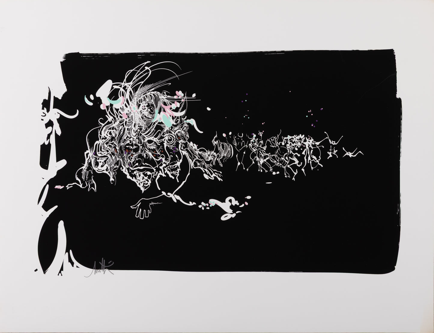 Raymond MORETTI : Les illuminations de Rimbaud en noir - Sérigraphie originale signée