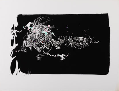 Raymond MORETTI : Les illuminations de Rimbaud en noir - Sérigraphie originale signée