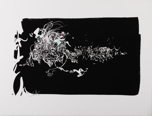 Raymond MORETTI : Les illuminations de Rimbaud en noir - Sérigraphie originale signée