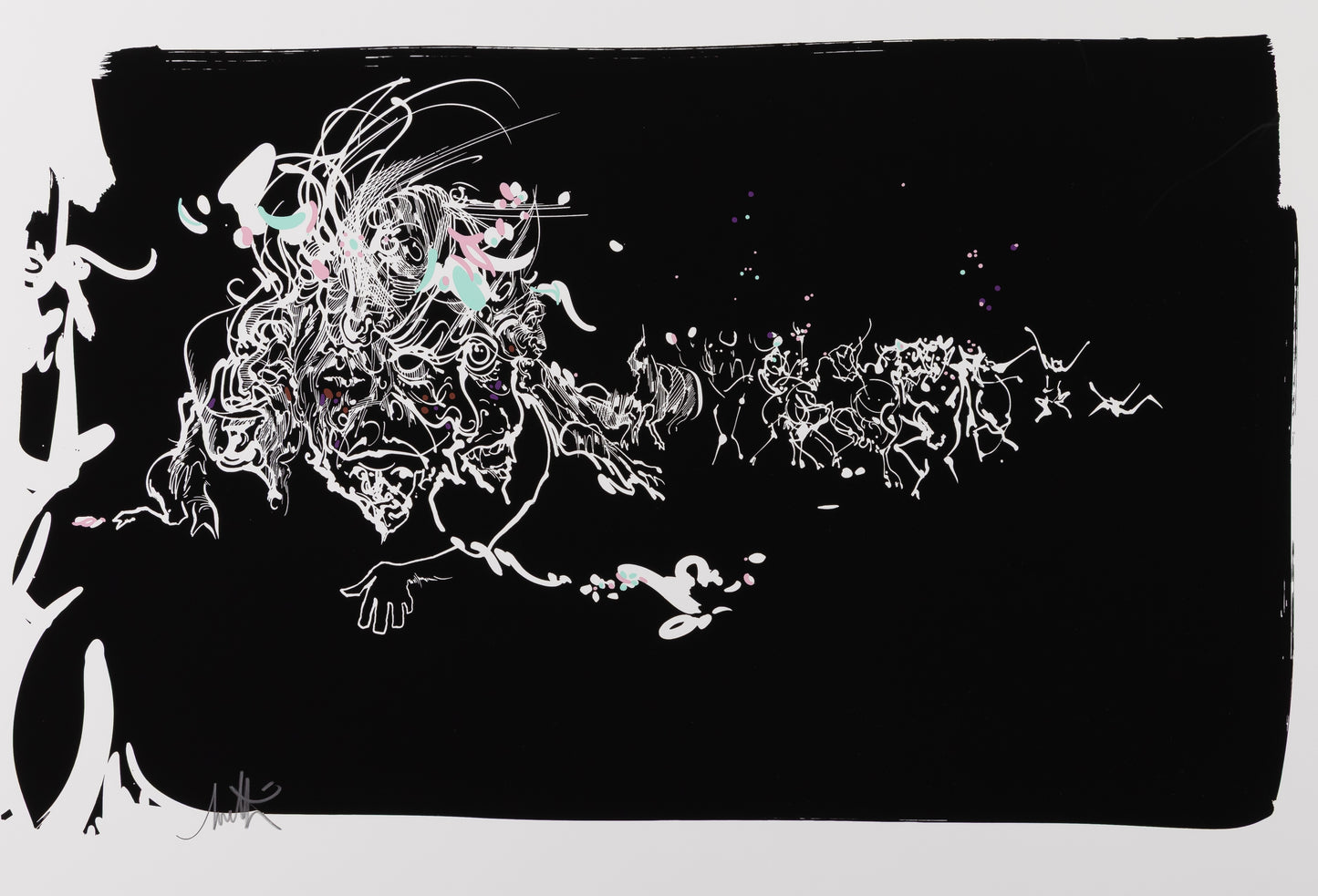 Raymond MORETTI : Les illuminations de Rimbaud en noir - Sérigraphie originale signée